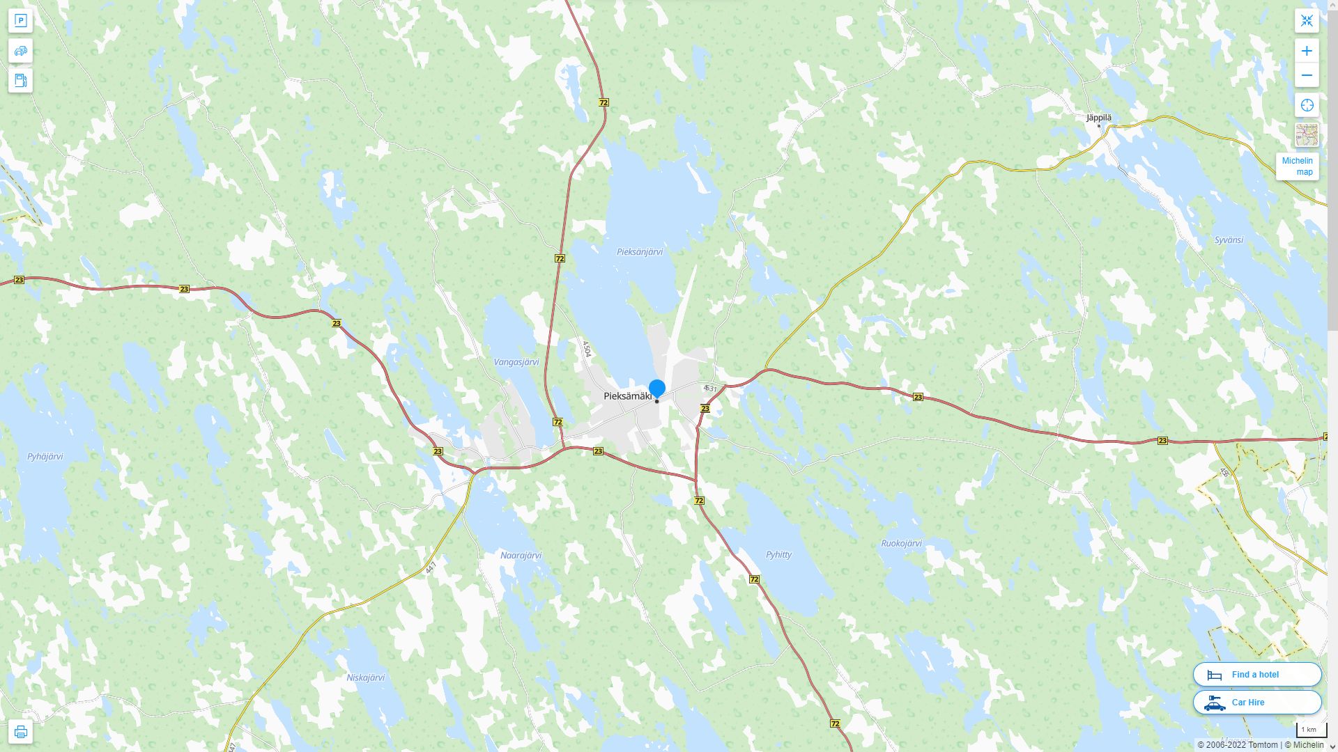Pieksamaki Finlande Autoroute et carte routiere